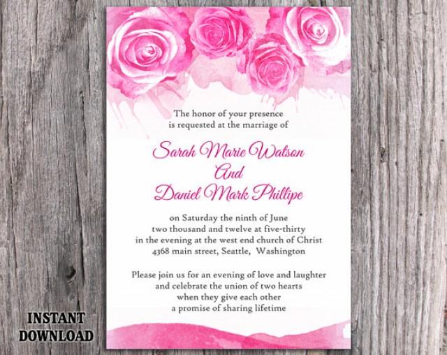 Watercolor Wedding Invitation Template Download Printable Invitations Floral Boho Invitation Editable Pink Invitations Rose Invitation Diy 2669222 Weddbook