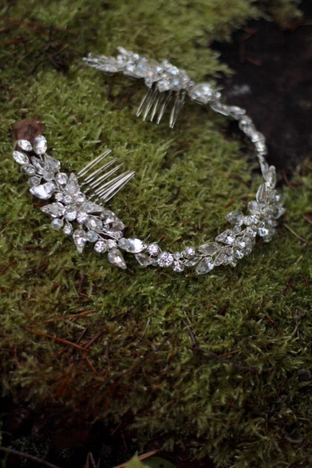 Wedding Headdress Bridal Hair Piece Bridal Crystal Hair Adornment Large Decorative Hair Comb