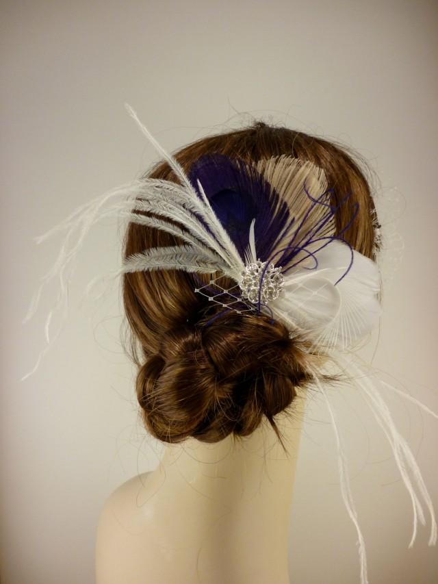Wedding Feather Fascinator, Bridal Fascinator, Feather Fascinator
