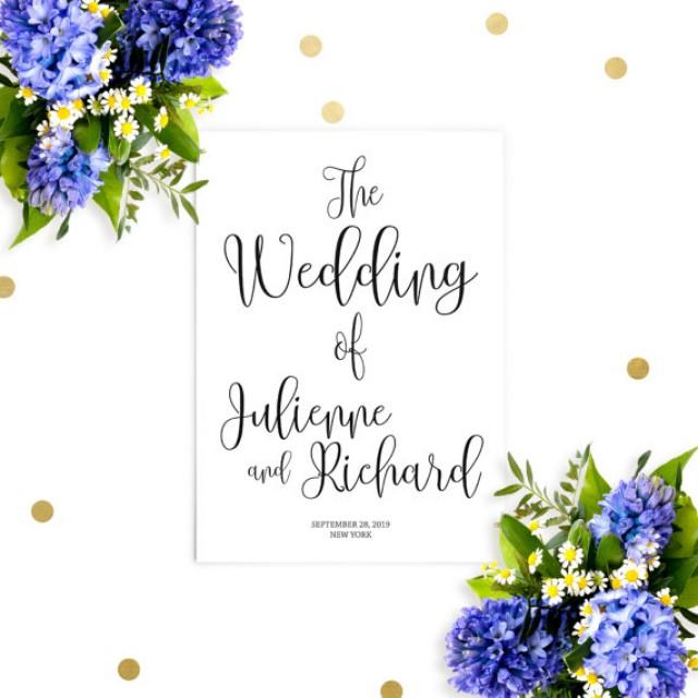 Printable Wedding ProgramChic Calligraphy Wedding Ceremony OrderDIY