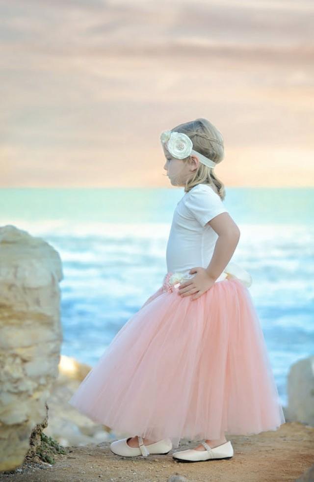 Blush Pink Tutu, Blush Pink Long Tulle Skirt, Blush Pink Tutu, Girls