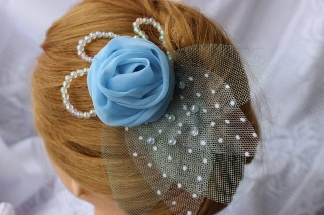 Blue Bridal Hair Clips - wide 5