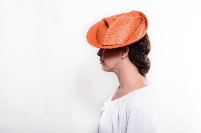 orange wedding hats and fascinators