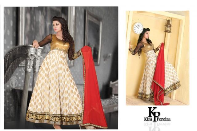 off white gold anarkali