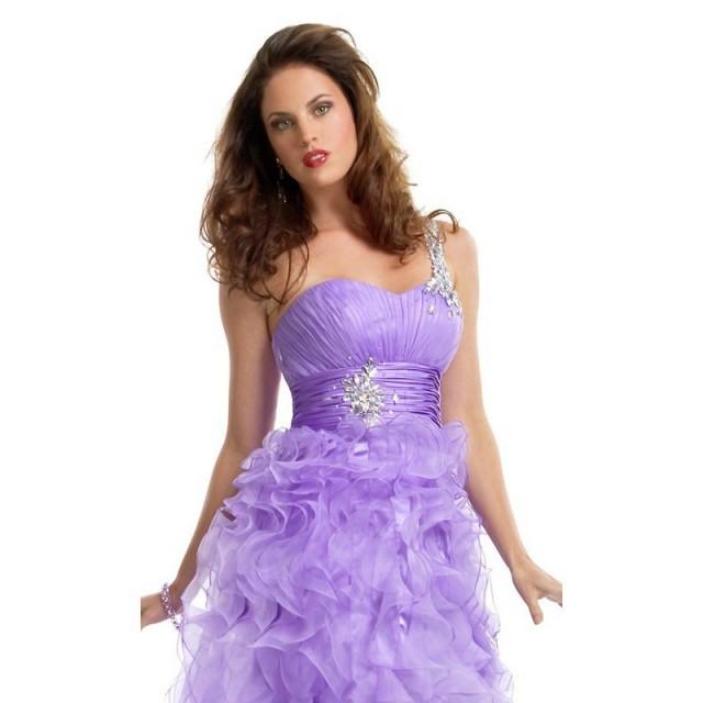 One Shoulder Ruffled HighLow Organza Long Prom Dresses In Canada Prom