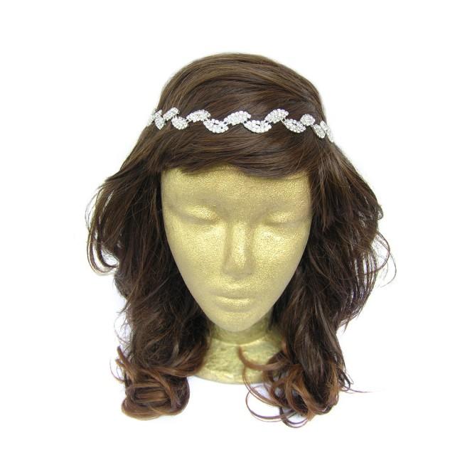 Leaves Headband, Flower Girl Rhinestone Headband Headpiece, Leaf