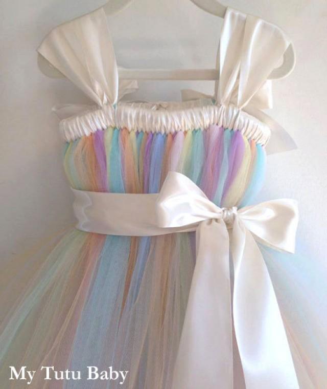 pastel rainbow tutu baby