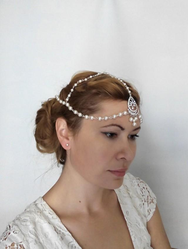 1920s Bridal Hair Chain Bridal Headpiece Wedding Headband 1920s