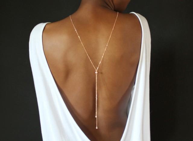 Rose Gold - Backdrop Necklace, Pearl 