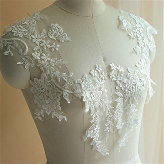 2 pieces Cotton Embroidery Lace Applique Trim