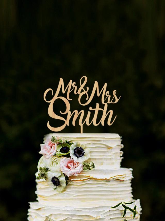 Custom Mr And Mrs Cake Toppers For Wedding Name Cake Topper Rustic Wedding Cake Topper 