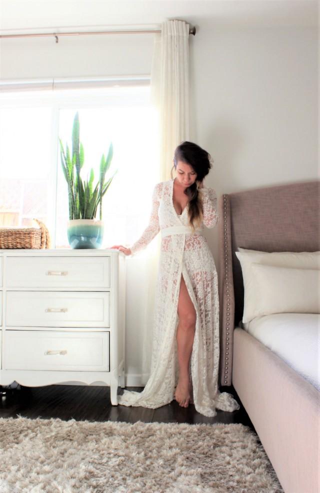 long sleeve wrap wedding dress