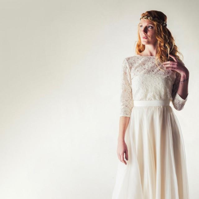 Lace Wedding Top, Long Sleeve Wedding Dress, Lace Top, Bridal Separates, Wedding Top, Wedding 