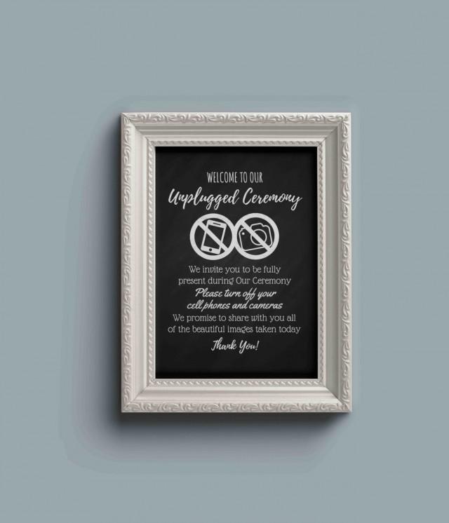 Unplugged Ceremony Printable / Unplugged Wedding Sign / Printable ...