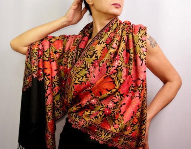 black silk shawl wrap