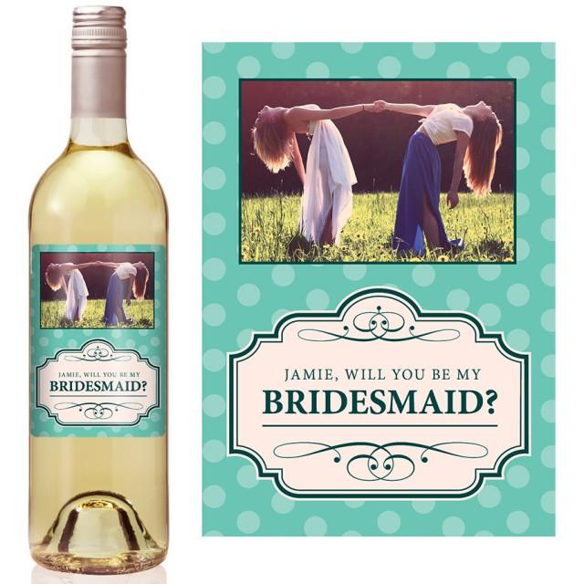 Custom Bridesmaid Proposal Gift Bridesmaid Wine Bottle Label Asking