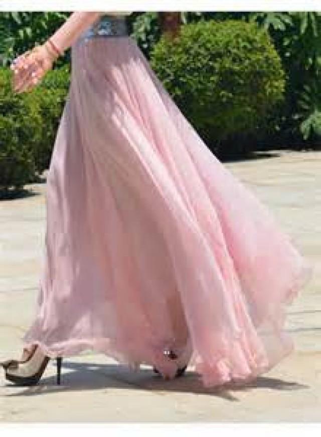 chiffon maxi skirt bridesmaid