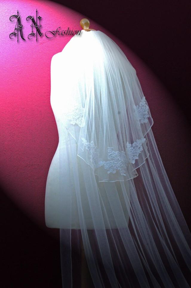two tier ivory veil