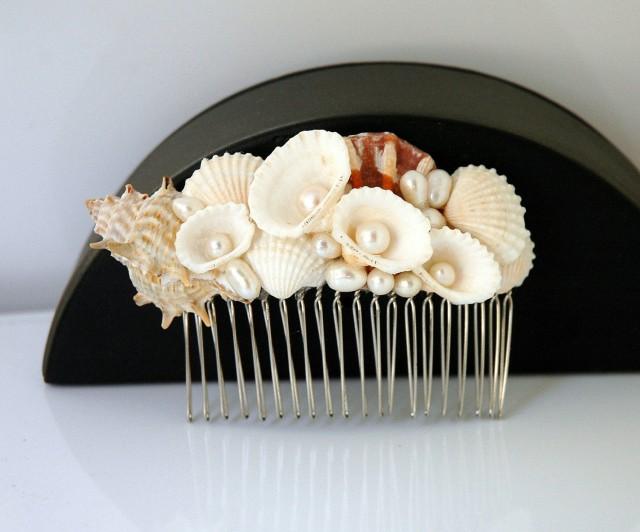Shell Hair Comb Beach Wedding Hair Accessories Freshwater Pearls Comb