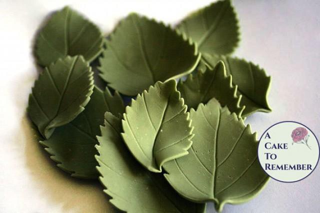 12 Wedding Cake Leaves Gumpaste Hydrangea Leaves Two Different