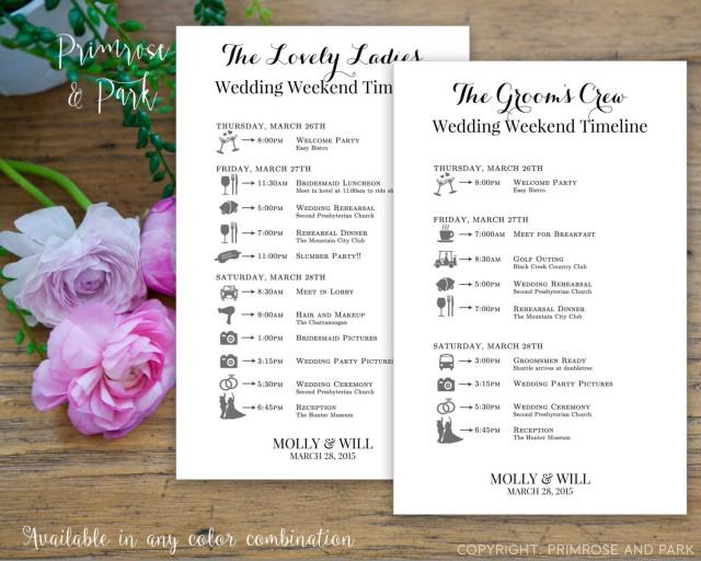 Printed Wedding Schedules #wdiS-173 Wedding Schedule Cards Fall Wedding Itinerary Card Autumn Wedding Itineraries Welcome Cards