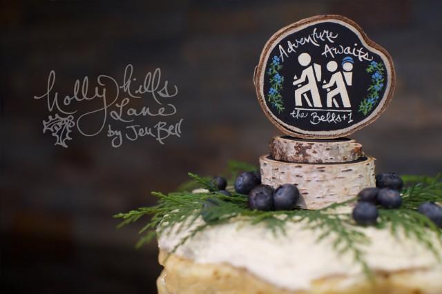 Rustic Woodland Hiking Cake Topper Nature Wedding Camp