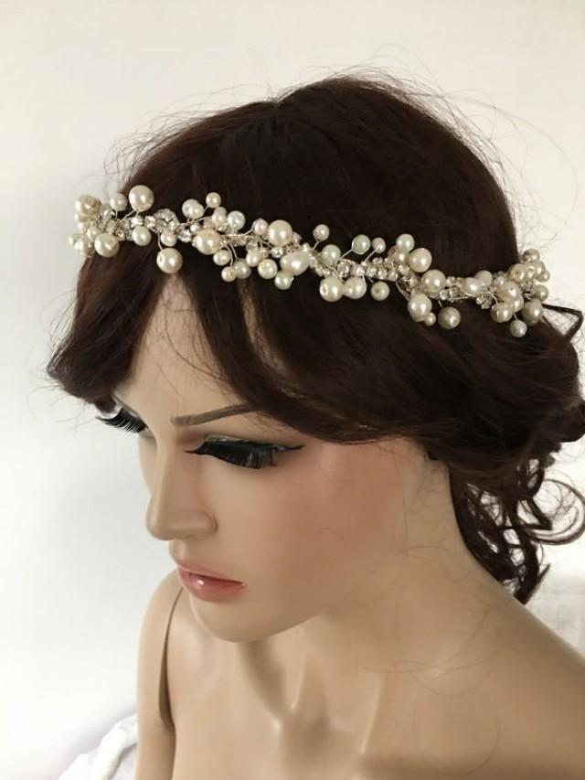 Express Shipping Ivory Pearl And Rhinestones Headband Bridal Headband