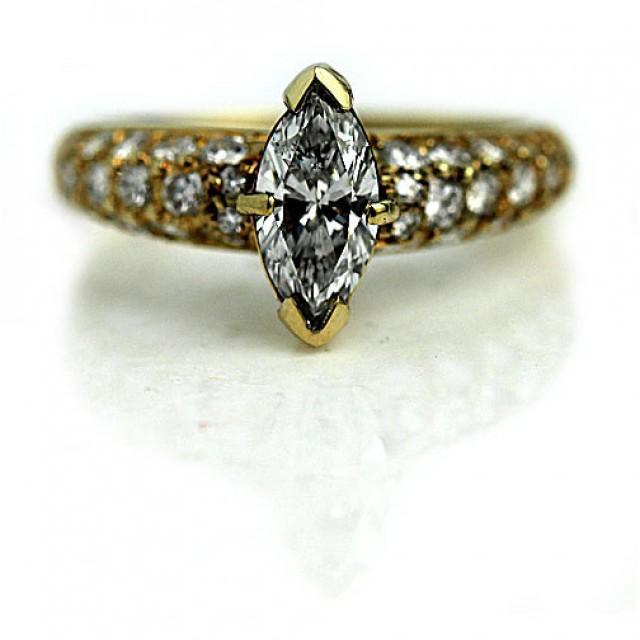Marquis Engagement Ring 1.26ctw GIA Marquis Cut Engagement Ring Vintage