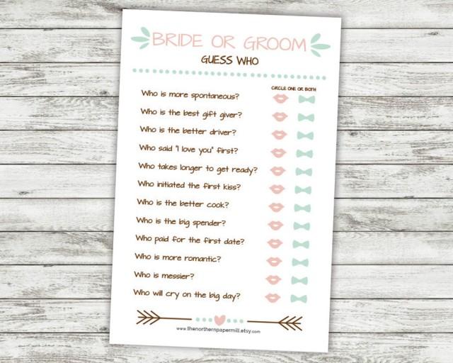 She Said Bridal shower game He Said Fun Hen Party Games. Black and white He said She Bridal Shower