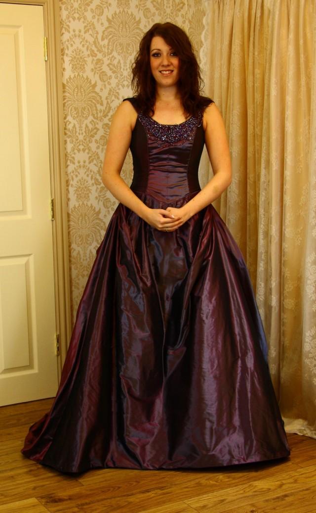 Alternative Wedding Dress Gothic Purple Taffetta Wedding Dress Salesale 2686644 Weddbook 