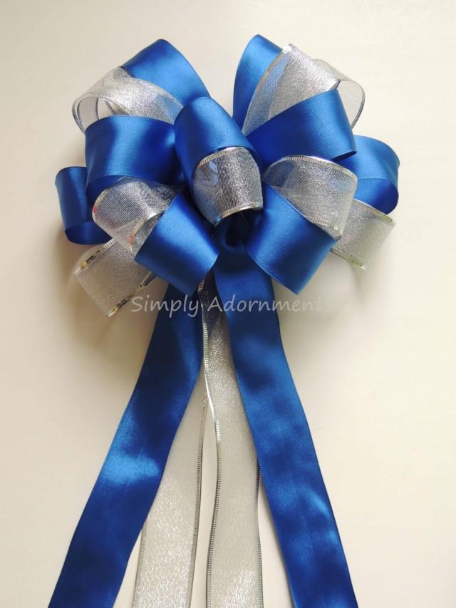 Royal Blue Silver Party Royal Blue Silver Wedding Aisle Church Pew Bow