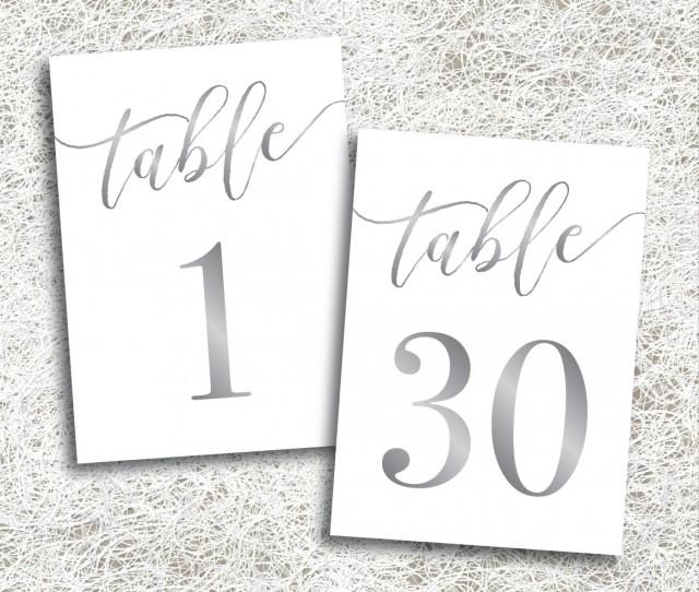 Dekor Printable Silver Table Numbers 1 30 2688019 Weddbook
