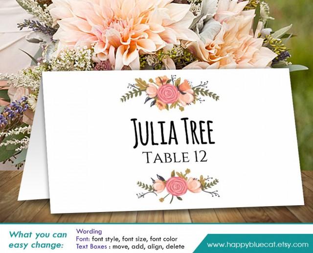 DiY Printable Wedding Place Card Template Instant Download EDITABLE