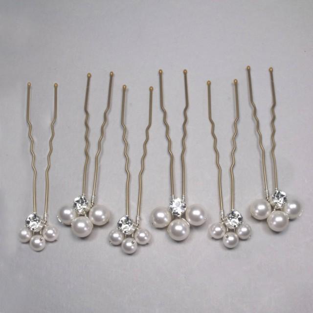 Pearl Hair Pins, Bridal Wedding Hair Pins, Bridesmaid Hair Pins, Bridal