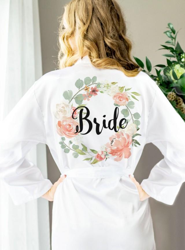 Wedding Robes For Bride Bridesmaids Floral Personalized Bridal Party