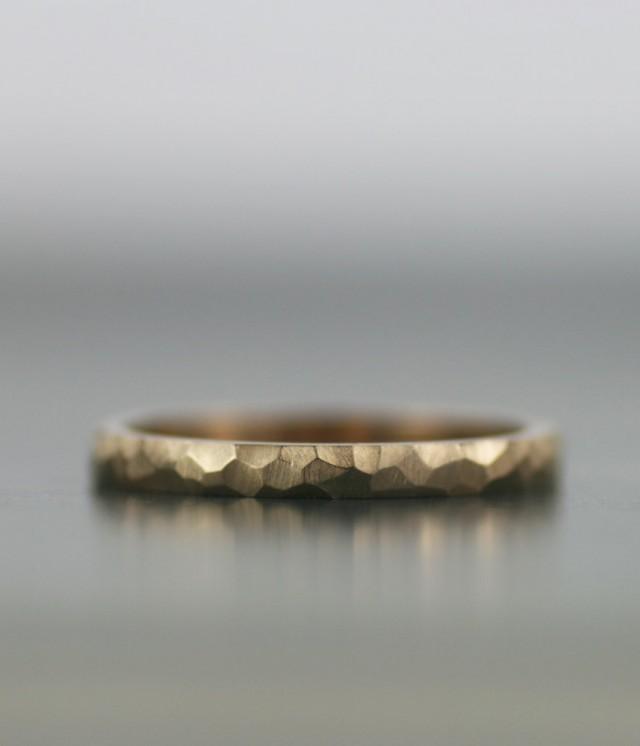 Skinny Wedding Band, Gold, Palladium, Or Platinum Faceted Wedding Ring