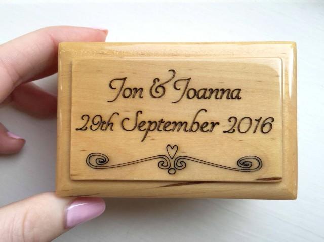 personalised double ring box