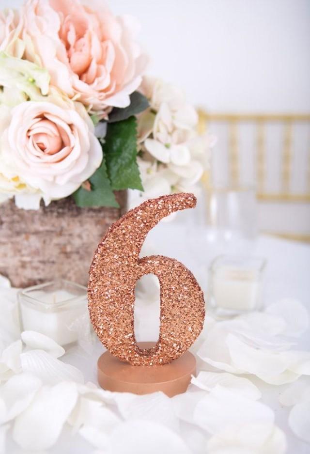 Glitter Table Numbers Rose Gold Glitter Table Numbers For Wedding