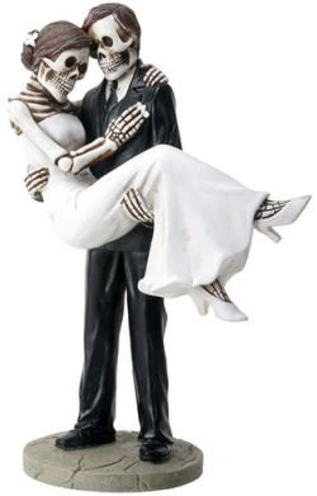 Wedding Cake Topper-Groom Bride Halloween Skeleton Decorations Love Never Dies 