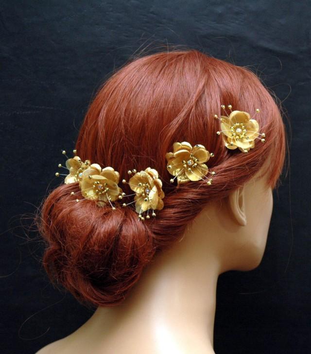 fake flower hair clips