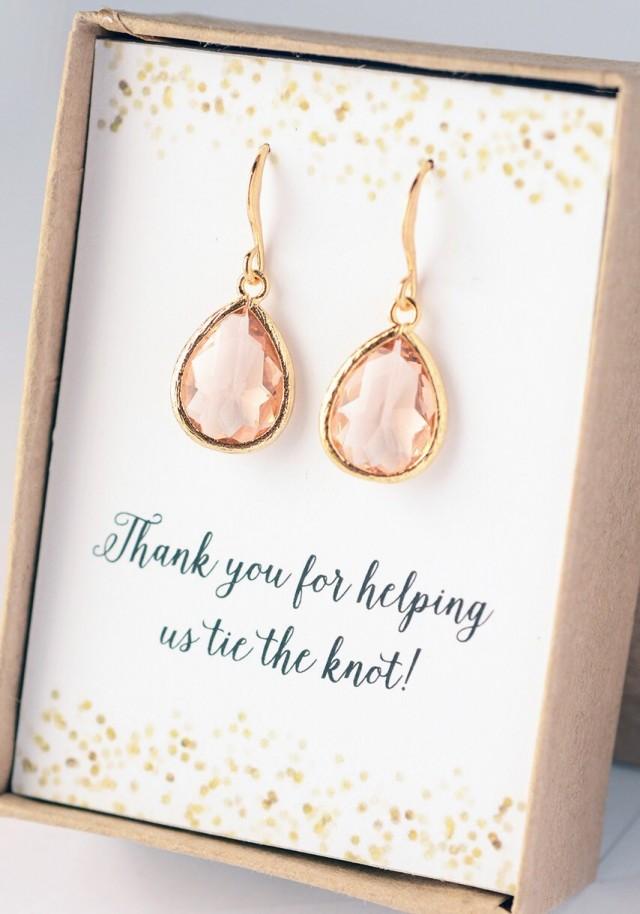 Bridesmaid Gift Bridesmaid Earrings Jewelry Set Blush Earrings Necklace