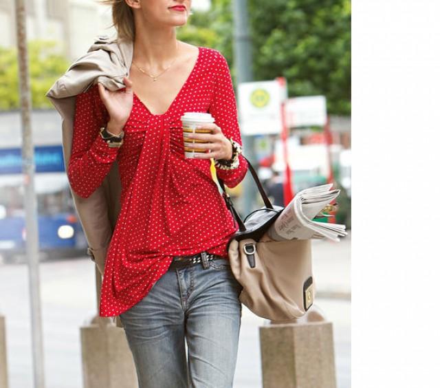 red boho shirt