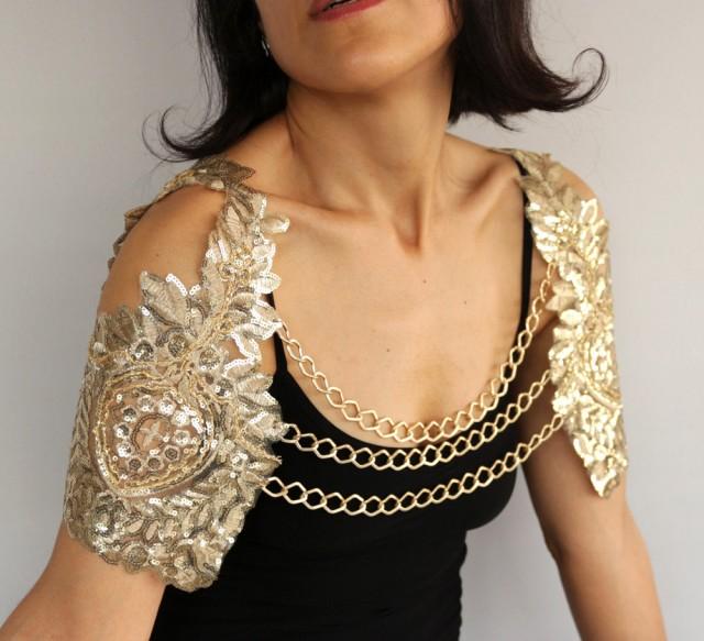 golden party wear shrug