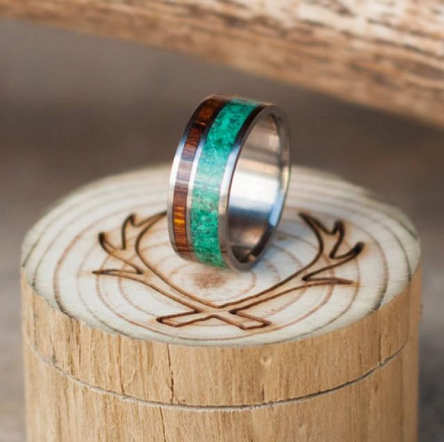Mens Wedding Band Jade & Ironwood Ring Staghead Designs 2701382 Weddbook