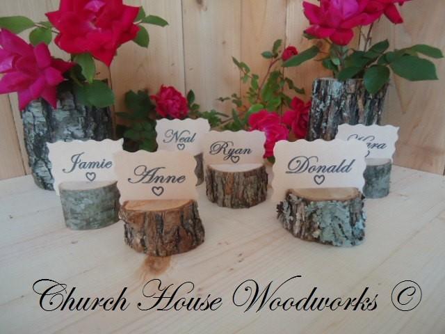 30 Rustic Place Card Holders Tree Card Holders Place Holders Rustic Wedding Decor Tree Stump 