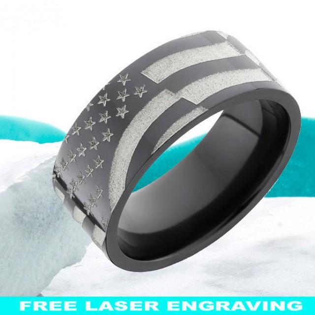Promise Ring Mens Ring Military Ring American Flag Wedding Band Wedding Bands US Army Helicopter Pattern Engraved Tungsten Ring