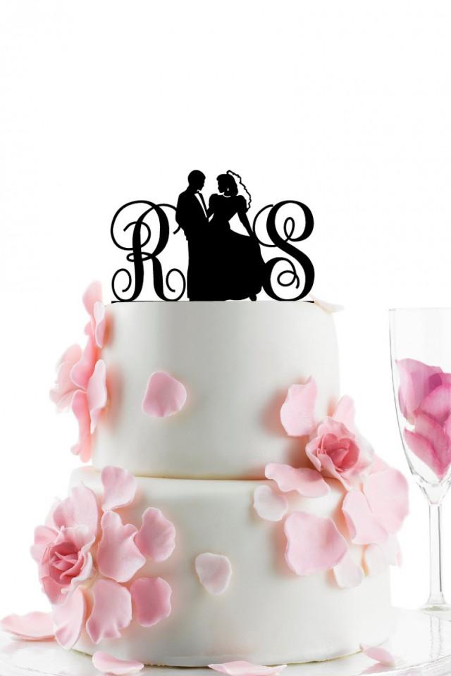 Custom Wedding Cake Topper Personalized Monogram Cake Topper Initial Cake Decor 0712