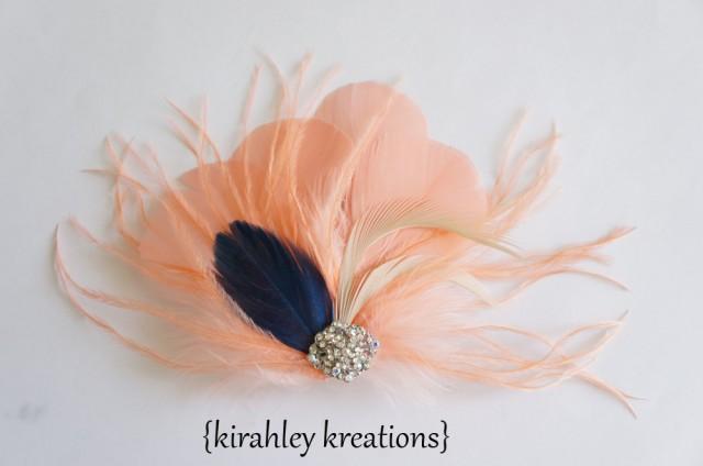 Peach Coral Sapphire Blue Ivory Ostrich 