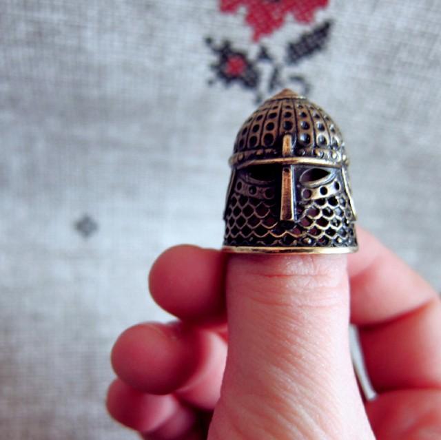 Bronze Thimble, Hemlet Thimble, Unusual Thimble, Extraordinary Thimble