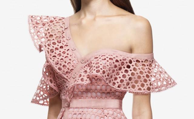 self portrait lace frill mini dress